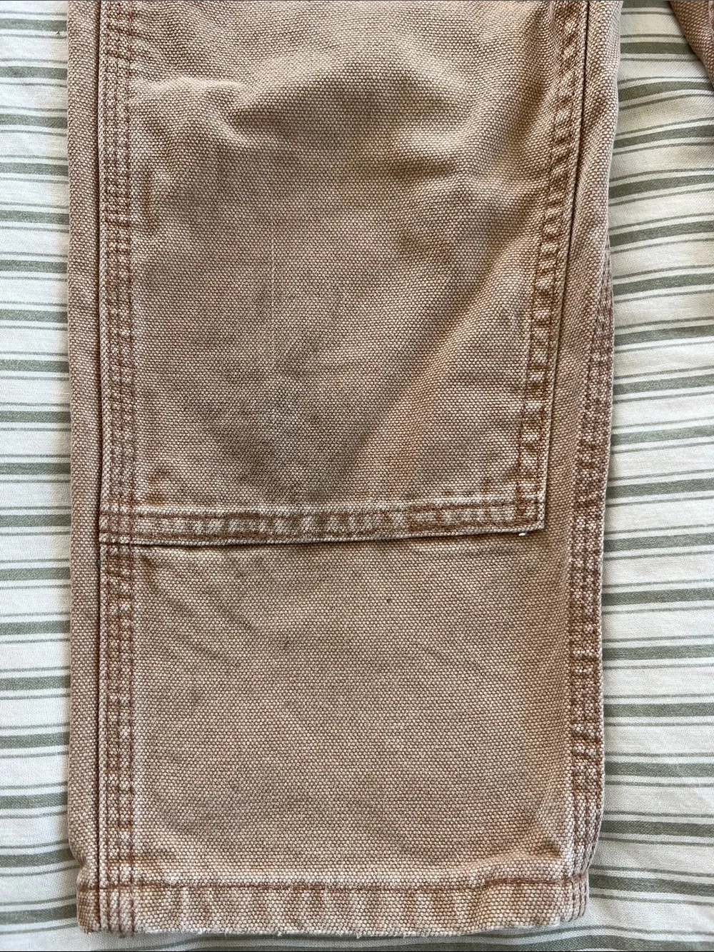 Carhartt Brown Kids Canvas Overalls with Pocket Patch